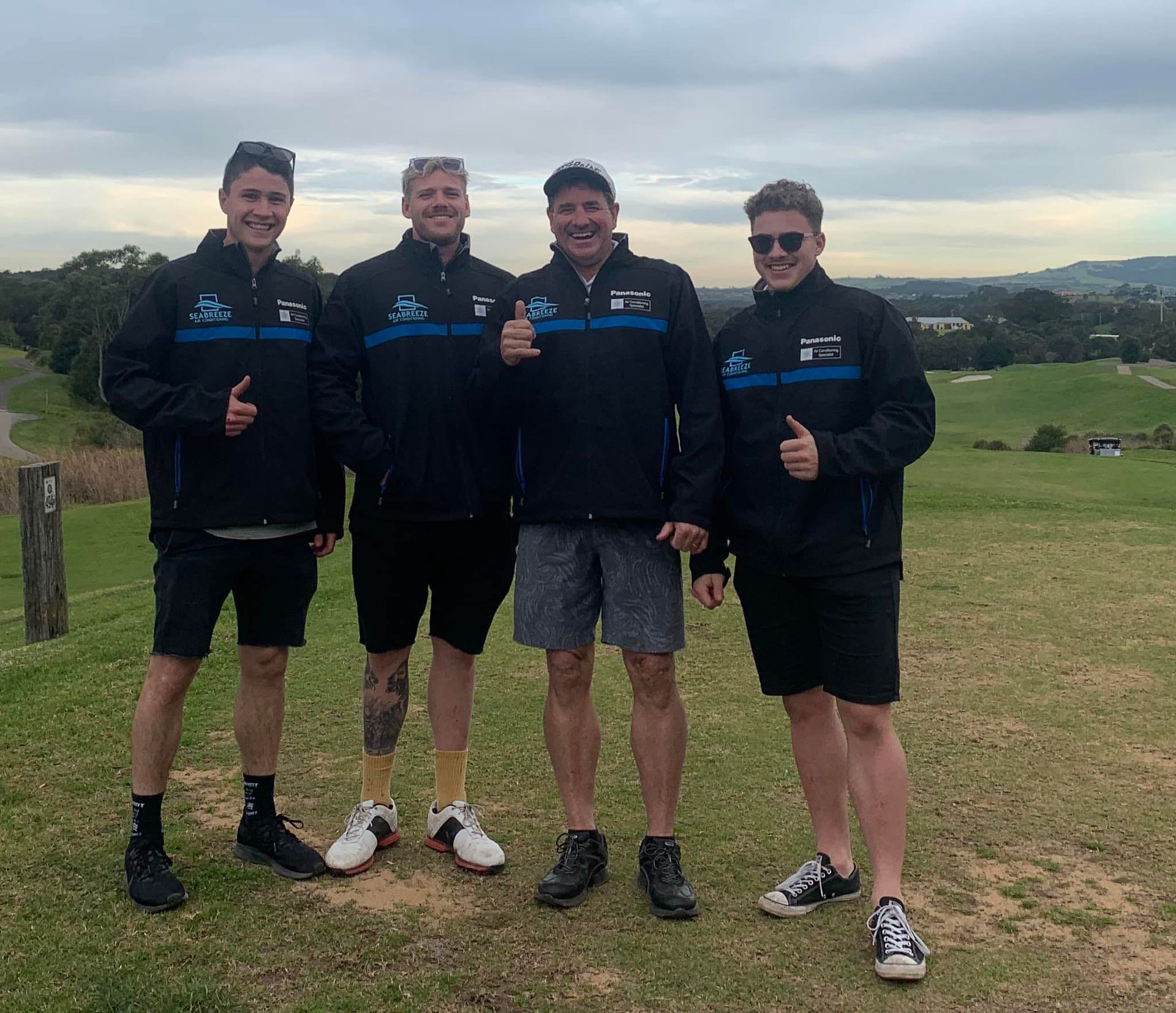 The team at Seabreeze Air Conditioning pose for a photo during an Industry Golf Day The team at Seabreeze Air Conditioning pose for a photo during an Industry Golf Day